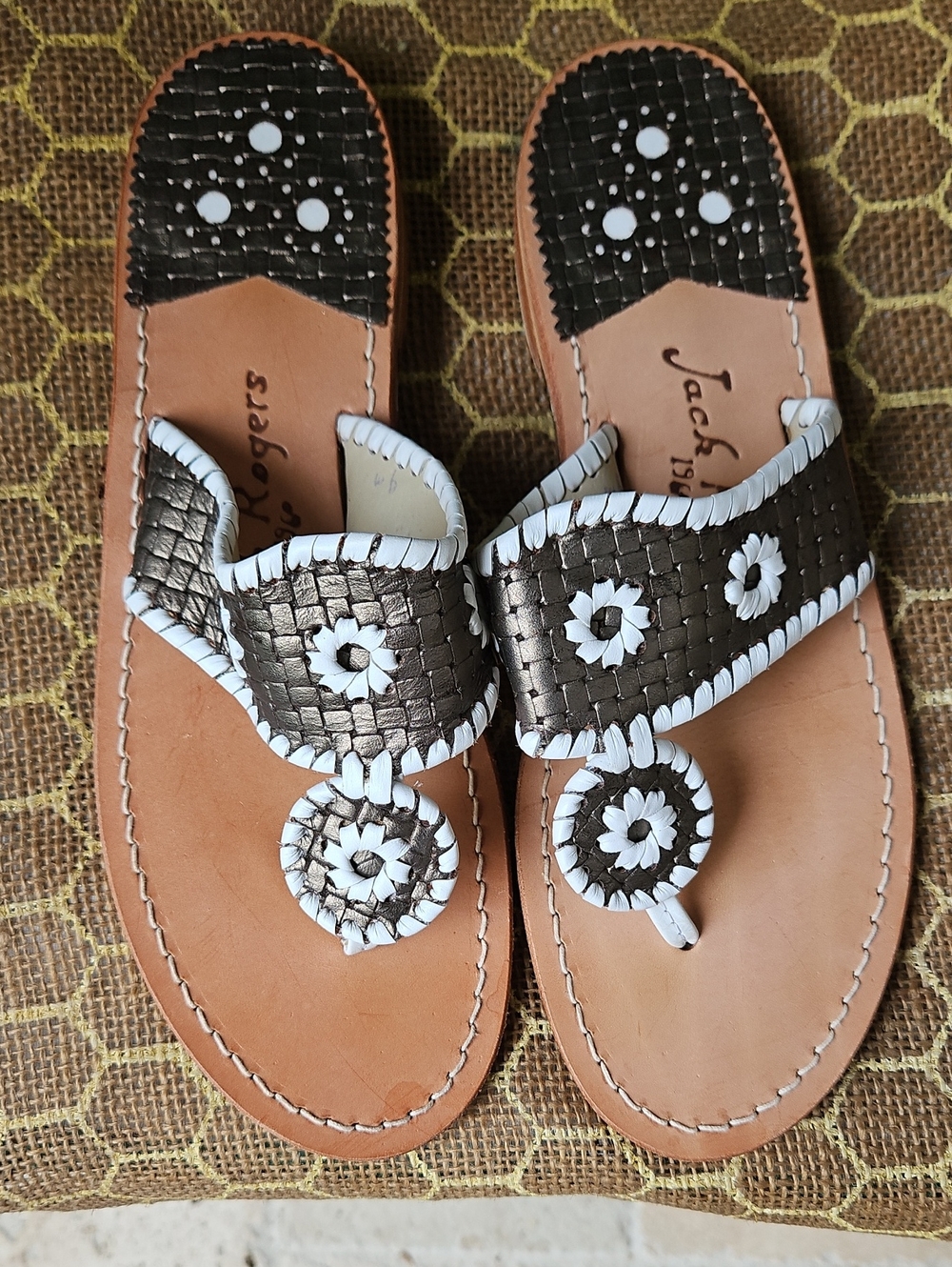 Jack Rogers Bronze And White Gorgeous Sandals - Picture 3 of 5